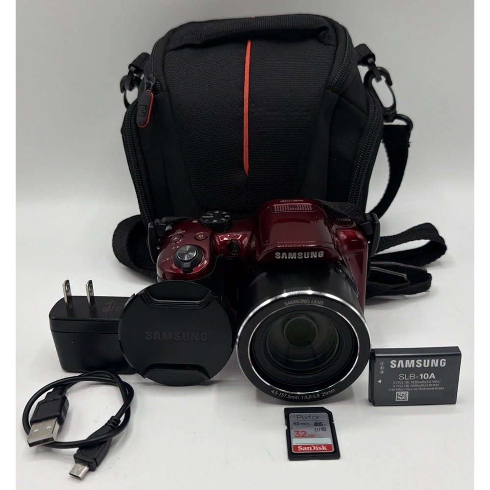 Samsung WB1100F Digital Bridge Camera 16.2MP 35x Zoom Direct Link w/Charger&Case